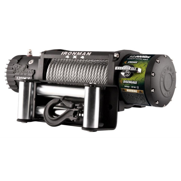 Troliu wirelless IRONMAN 4x4 - 12.000 lbs (5443 kg) 6.4 cp 12v  cablu otel 9.5 mm garantie 5 ani